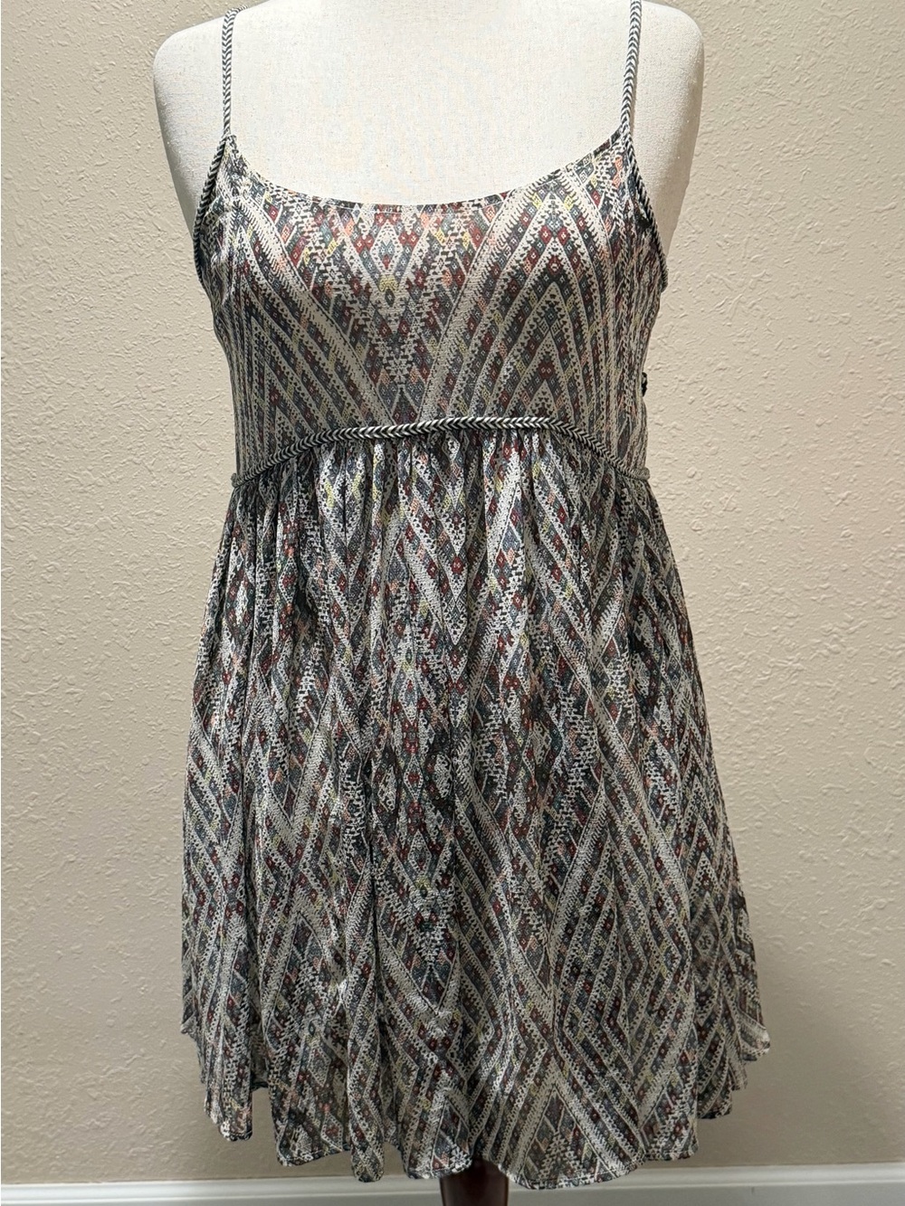 Free People “Periscopes in the Sky” Multicolor Mini Dress Size Small